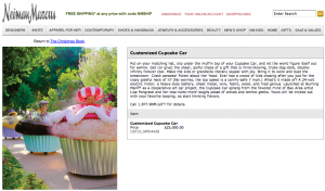 Neiman Marcus sells Cupcake Cars